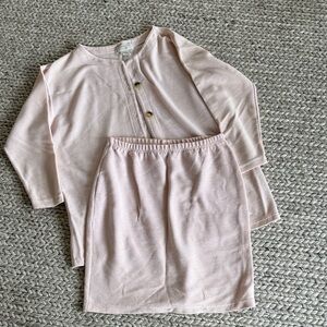 Vintage Express Pale Pink Knit Top & Skirt Set